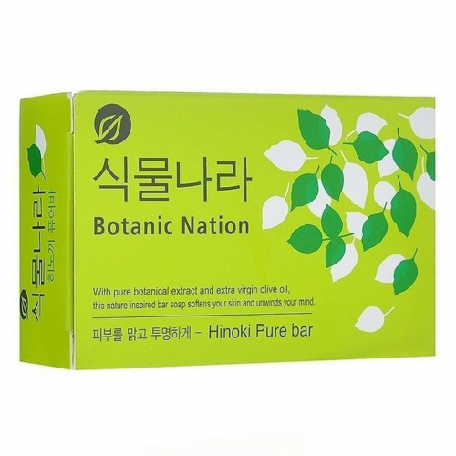 LION Botanic Nation Hinoki Pure bar Туалетное мыло с экстрактом японского кипариса 100г