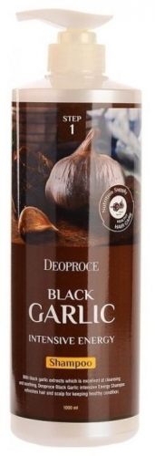 DEOPROCE SHAMPOO - BLACK GARLIC INTENSIVE ENERGY Тонизирующий шампунь для волос с экстрактом чёрного чеснока 1000мл