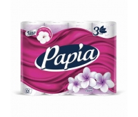 Бумага туалетная бытовая, спайка 12 шт., 3-слойная (12х16,8 м), PAPIA, Балийский цветок, 5058576, 112050