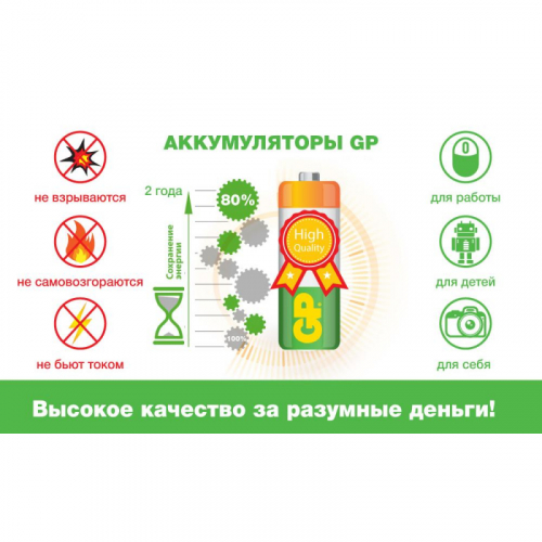 Аккумулятор GP АА/НR6 2500 mAh, NiMH КОМПЛЕКТ 1 штука 272231