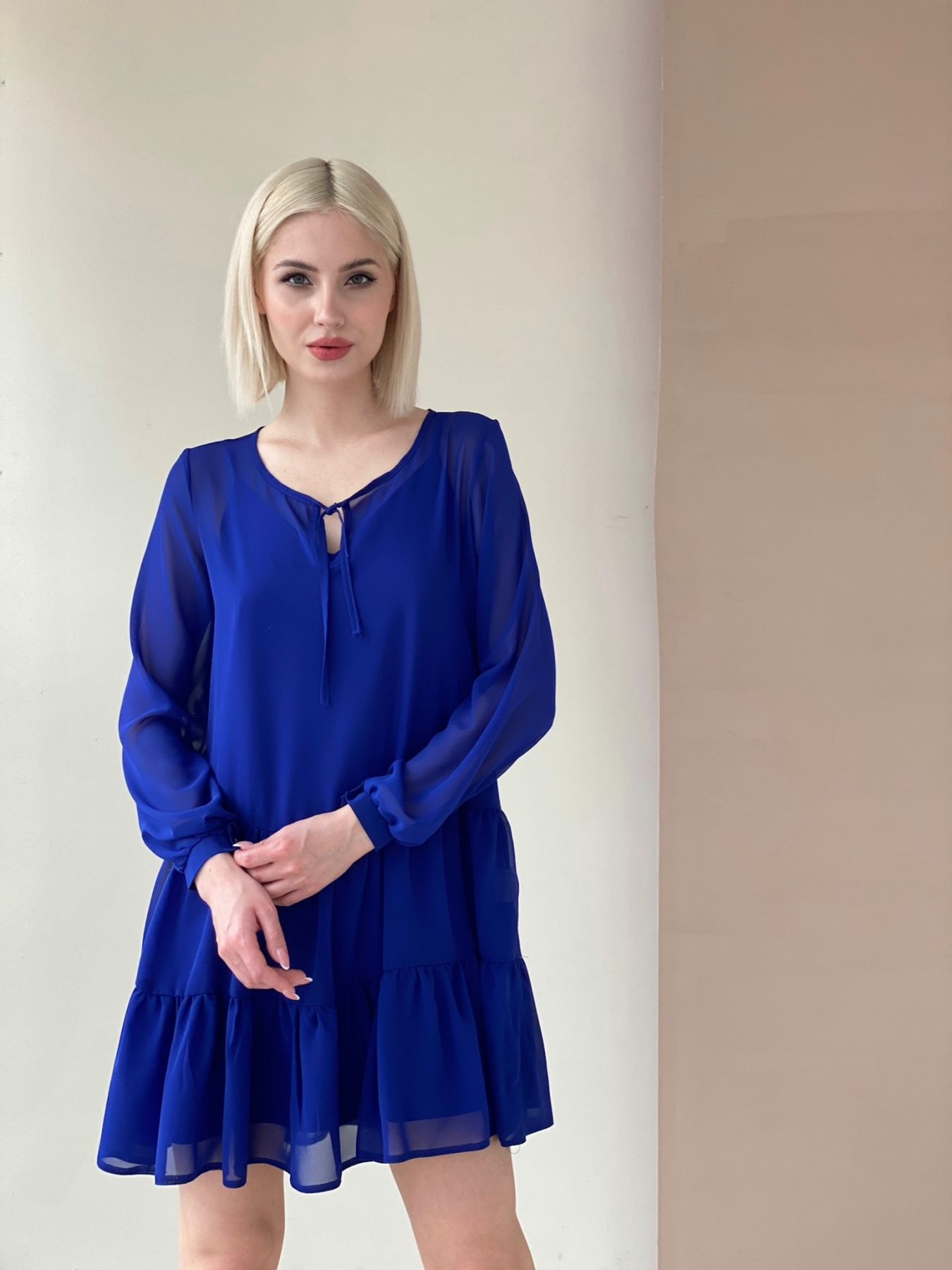 5534 Двойное платье из шифона в цвете