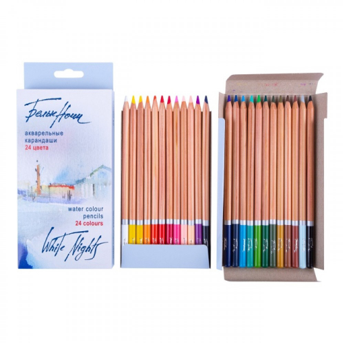 Набор акварельных карандашей Белые Ночи, 24 цвета, в картонной коробке