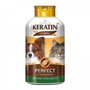 RolfClub KERATIN+Perfect, шампунь для всех типов шерсти, для кошек и собак, 400 мл