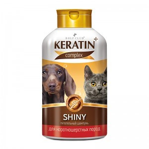 RolfClub KERATIN+Shiny, шампунь для короткошерстных кошек и собак, 400 мл