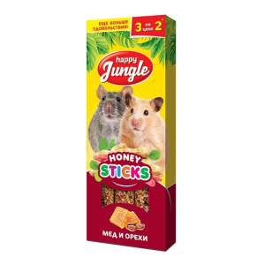 Happy Jungle Палочки для мелких грызунов, мед и орехи, 3 шт. 90 г