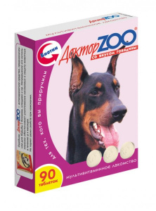 Доктор ZOO витамины для собак со вкусом говядины, 90 таблеток
