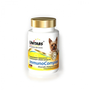 Unitabs Immunocomplex, ИммуноКомплекс c Q10 витамины для собак мелких пород, 100 таблеток