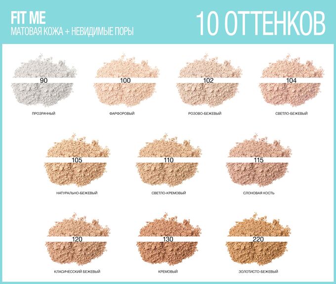 Мейб. пудра д/лица Фит Ми 120 класич.бежевый