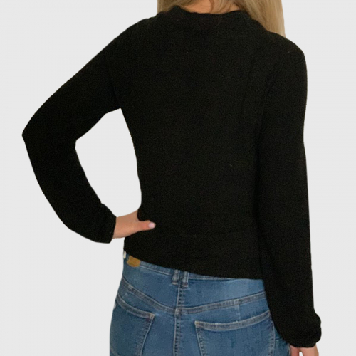 Черная женская кофта-свитер Z Supply – модный штрих – имитация запаха на поясе №823