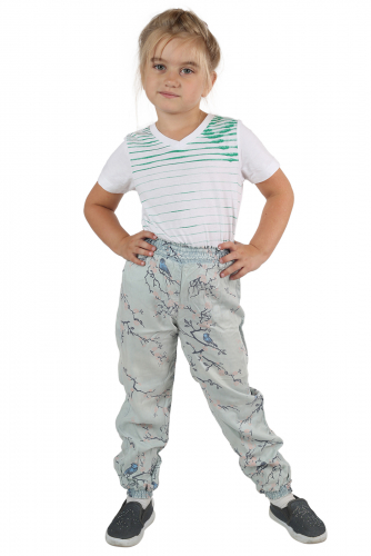Детские штаны алладины для девочек – удобная резинка на пояске и манжетах №329