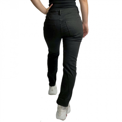 Рваные женские джинсы – хитовый черный, декоративные потертости №209