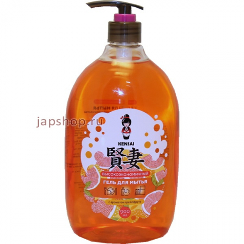 Kensai Гель высокоэкономичный для мытья посуды и детских принадлежностей, с ароматом грейпфрута, 900 мл (4640033320018)