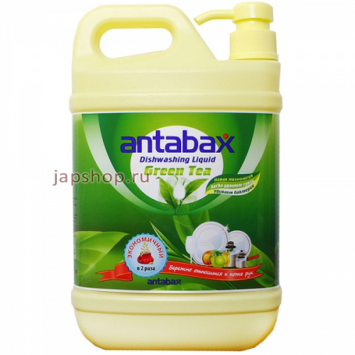 Antabax Средство для мытья посуды, овощей и фруктов, зелёный чай, канистра, 1,36 л (4890000097300)