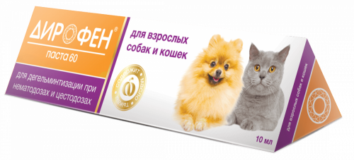 Apicenna Дирофен биопаста для кошек и собак от глистов, 10 мл