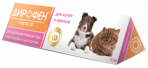 Apicenna Дирофен биопаста для котят и щенков от глистов, 10 мл