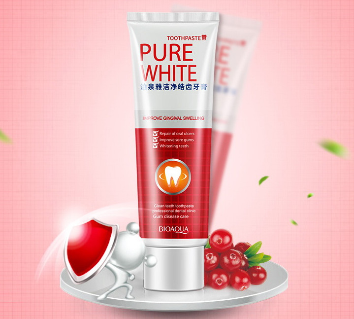 BioAqua Pure White Отбеливающая гелевая зубная паста с экстрактом клюквы (арт. 2675)