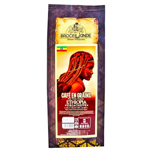 Кофе в зернах Broceliande Ethiopia Yirgacheffe Organic Coffee, 250 г , арабика