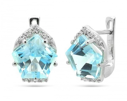 Серьги из серебра топаз, Диамонд