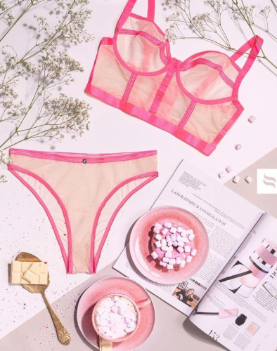 Комплект Obsessive Nudelia Top and Panties Pink