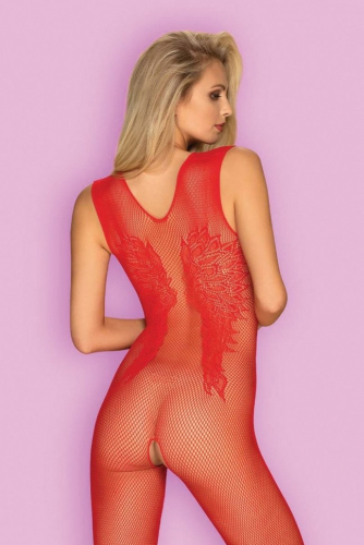 Боди Obsessive N112 красный Bodystocking