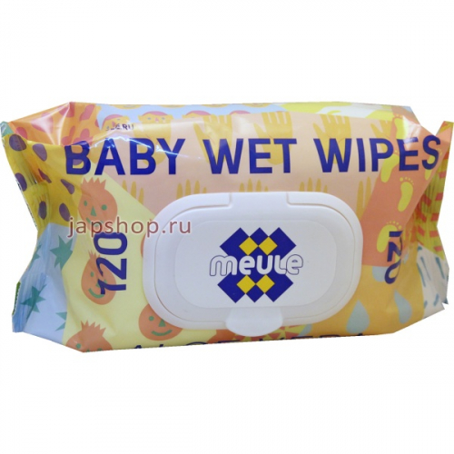 Meule Wet Wipes Baby Влажные салфетки, для детей, алоэ вера, мягкая упаковка, 120 шт (4620016309049)