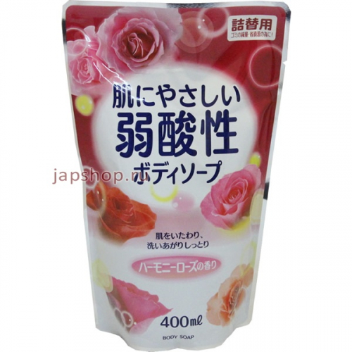 Жидкое мыло для тела с цветочным ароматом, мягкая упаковка, 400 мл (4571113801014)