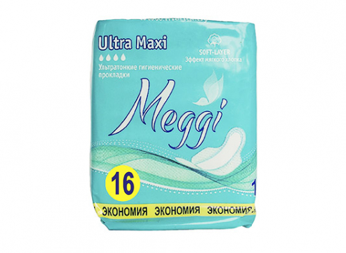 MEG 6016 Прокладки гигиенические  MEGGI Ultra Maxi 16шт.