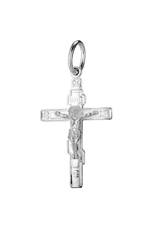 1-057-1 крест из серебра штампованный белый