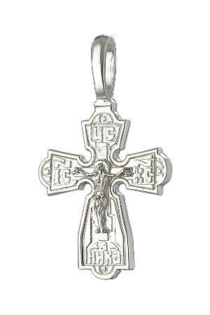 2-294-1 Крест из серебра литье белый
