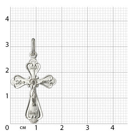 1-082-1 крест из серебра штампованный белый