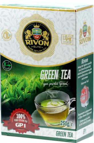 Rivon. Green tea Gun Powder 250 гр. карт.пачка