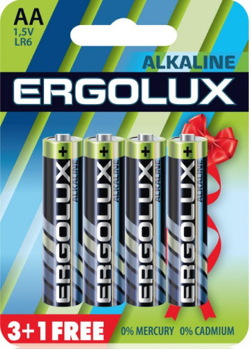 Батарейка Ergolux LR06 AA BL4 (3+1) (4/40/720)