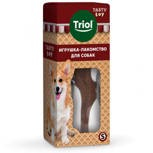 Триол Игрушка-лакомство TASTY TOY для собак «Вкусная косточка» S, 100 мм.
