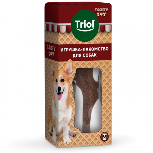 Триол Игрушка-лакомство TASTY TOY для собак «Вкусная косточка» M, 131 мм.