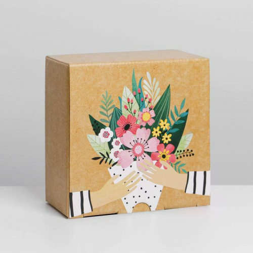 Коробка‒пенал «Букет», 15 × 15 × 7 см