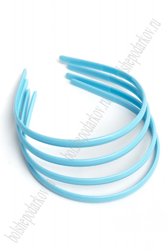 Ободки для волос 0,8 см пластиковые (20 шт) SF-452, голубой