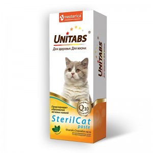 Unitabs СтерилКэт, паста для кастрированных котов и стерелизованных кошек, 120 мл.