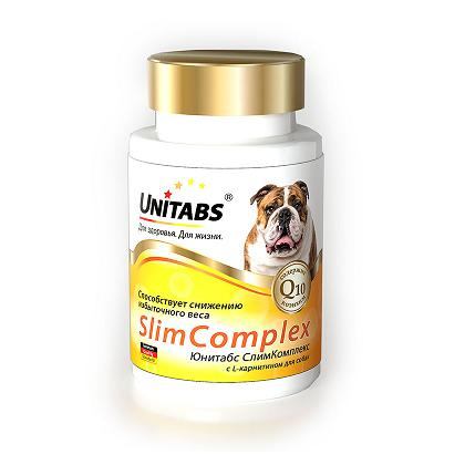 Unitabs SlimComplex с Q10 и L-карнитином для собак, 100 таблеток