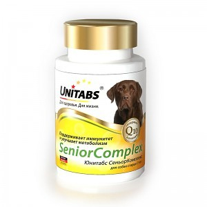 Unitabs SeniorComplex, ежедневные витамины для собак старше 7 лет с Q10, 100 таблеток