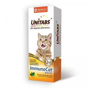 Unitabs ИммуноКэт паста с таурином для кошек от 1 года до 8 лет, 120 мл.