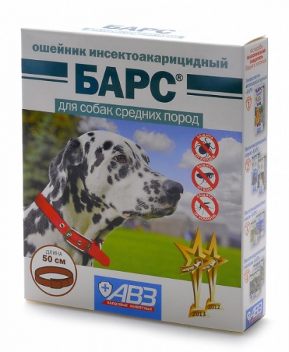 Барс биоошейник для собак средних пород от блох и клещей