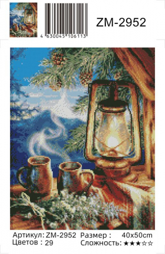 Алмазная мозаика круглыми стразами Рождественский чай