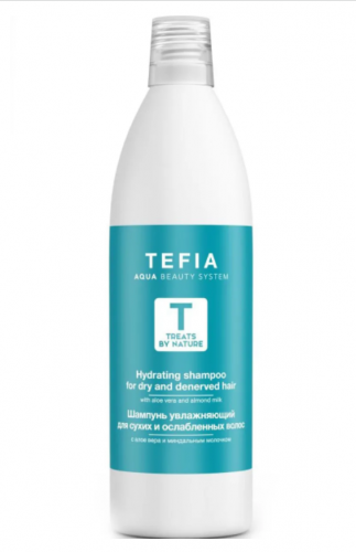 Tefia Treats by Nature Шампунь увлажняющий для сухих и ослабленных волос с алоэ вера и миндальным молочком 1000 мл