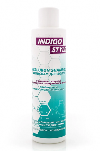 INDIGO HYALURON SHAMPOO Шампунь антиспам для волос - глубокое очищение и защита от повреждений, повышение иммунитета волос 1000 мл