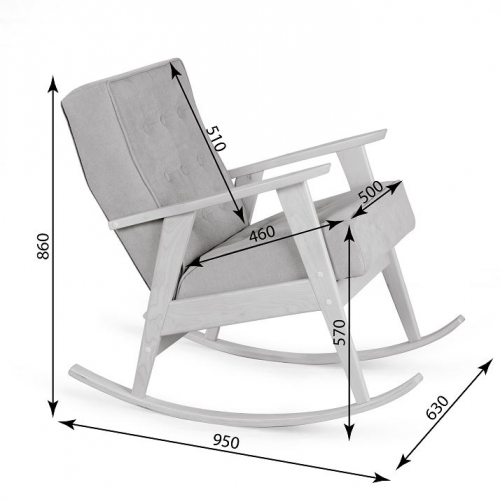 Кресло-качалка РЕТРОО (беленый дуб / 03 - бежевый)