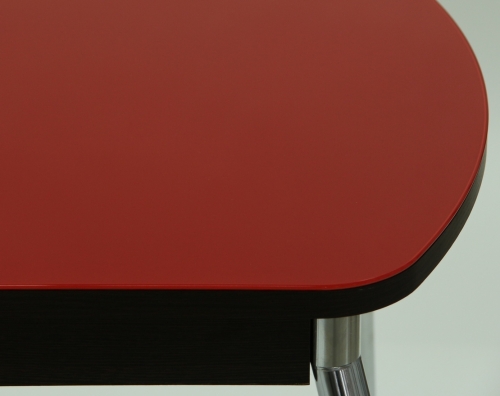 Стол 1 1100(1400)х700  венге, стекло  красное
