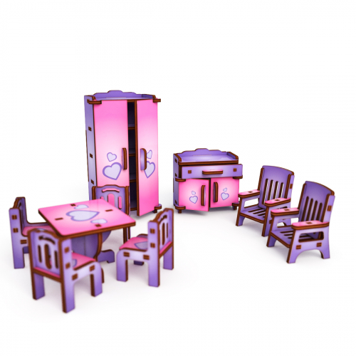 Цветной набор мебели 