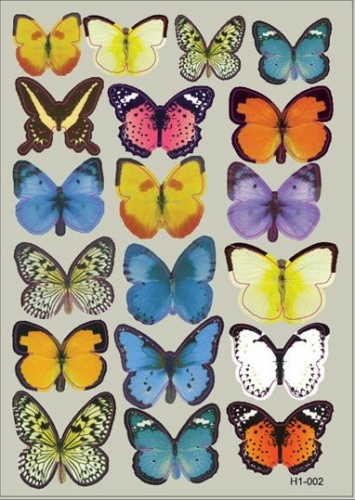 Комплект из 19-ти бабочек 3D (микс)