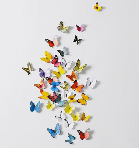 Комплект из 19-ти бабочек 3D (микс)