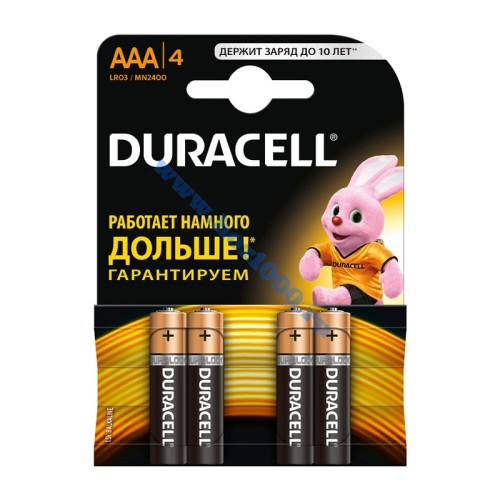 Батарейки миз.бл. ААА R03 Duracell alkalin (4шт.)